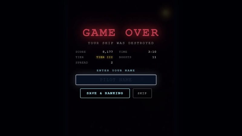 Sistema de tracking anônimo do Navistron na tela de game over